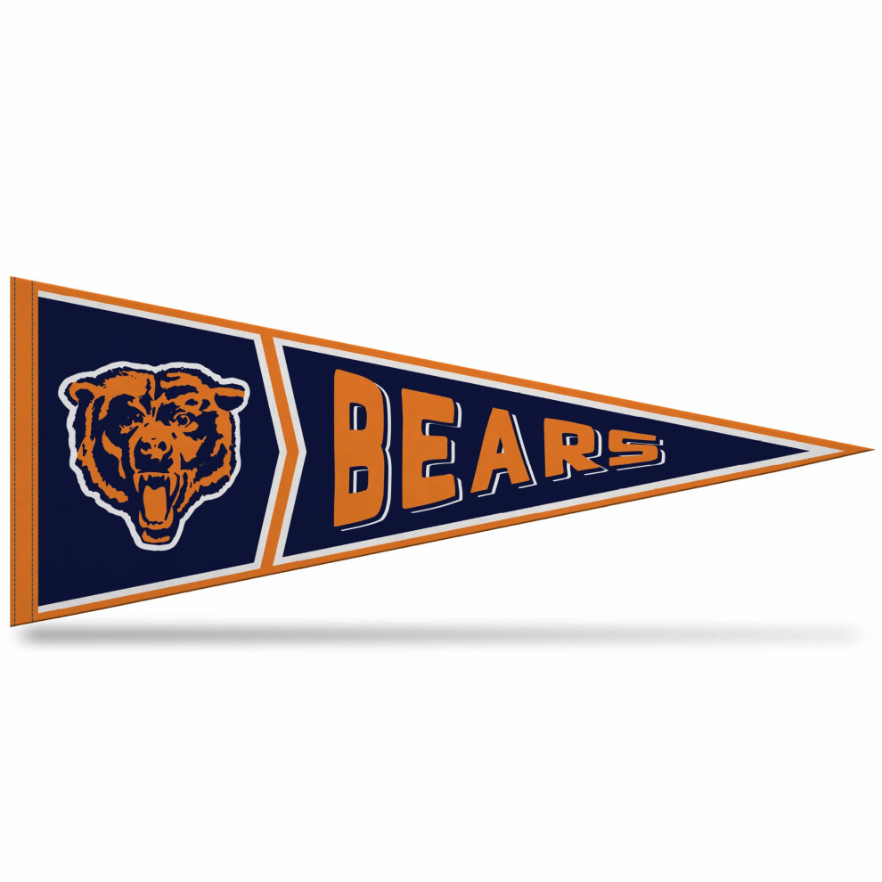 Rico Industries Nfl Football Chicago Bears Retro - Alt 12"""" X 30"""" Felt Wall D?Cor Pennant - Great For Home/Bed Room/Man Cave D?Cor