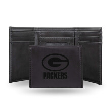 Rico Industries Unisex lzergravrozott hromszoros pnztrca Green Bay Packers 3,25 x 4 hvelykes fekete