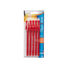 Paper Mate Erasermate Stick Kugelschreiber mit mittlerer Spitze, 5 rote Tintenstifte
