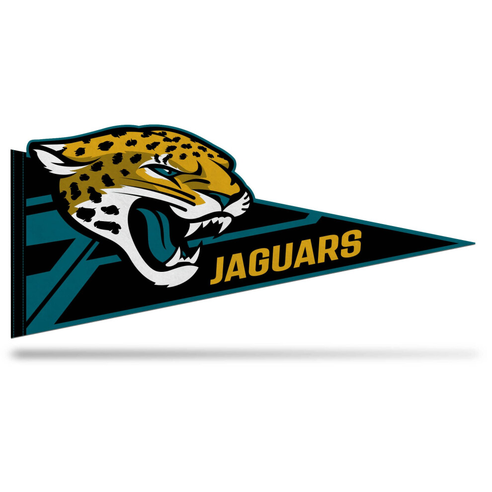 Fanion en feutre doux des Jaguars de Jacksonville de la NFL de Rico Industries - Facile à accrocher - Décoration d'intérieur (salle de jeux, cave