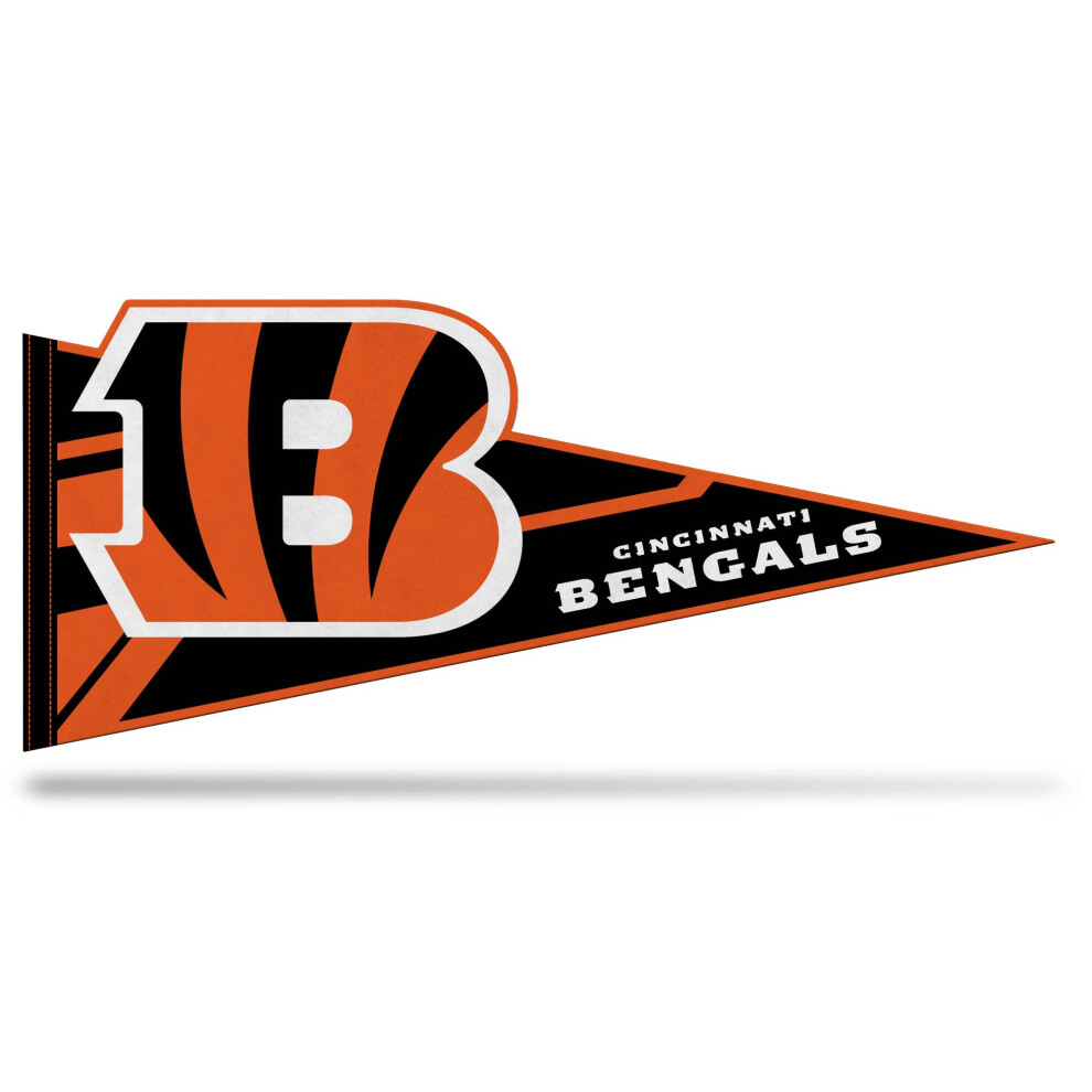 Fanion en feutre doux Rico Industries NFL Football Cincinnati Bengals - Facile à accrocher - Décoration d'intérieur (salle de jeux, caverne d'hom