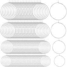 OIIKI 120 STKS Oorbel Kralen Hoops voor Sieraden Maken 4 Maten Verzilverd Hoop Earring Bevindingen Open Hoops Metalen Oorbel Ringen Ronde Oorbel Kral