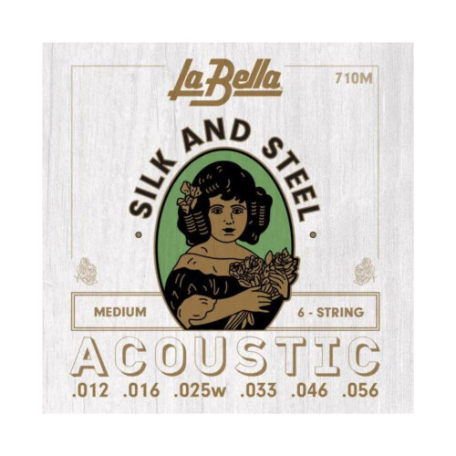 La Bella 710M Silk & Steel - Medium 6-String Acoustic Guitar String 12-56