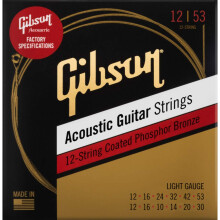 Gibson Phosphor Bronze Struny do gitary akustycznej 12-strunowe – lekki wskaźnik