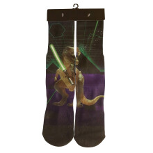 DJDesigns 3D nyomtatott grafika gyerekeknek ifjsgi mretek (5-9 ves korosztlynak megfelelo) Mid Crew zokni (Jedi Rex)