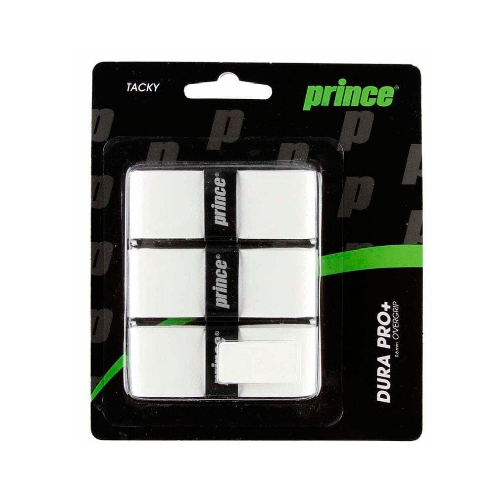 Prince Overgrip Dura Pro Plus Lot de 3 Grips Overgrip Dura Pro Plus 3er Wei Standard Blanc