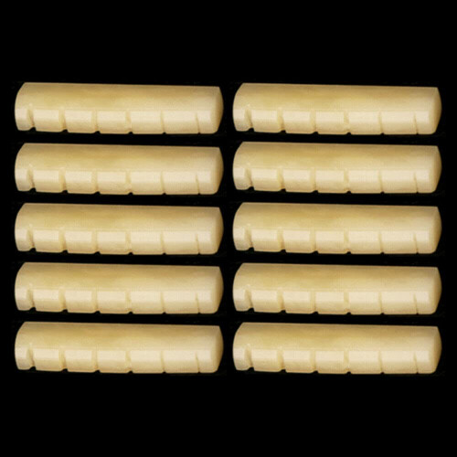 10pcs Unbleached Slotted Bone Nut Saddle Bridge 43x6x9mm Guitar Luthier DIY
