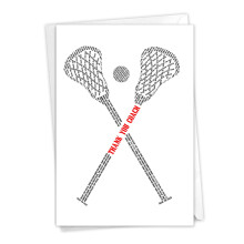 NobleWorks - 1 bedankkaart voor schoolcoaches - Bedankt en dankbaarheid Teamsportleraar Notecard Briefpapier - Lacrosse Coach C2201TYG