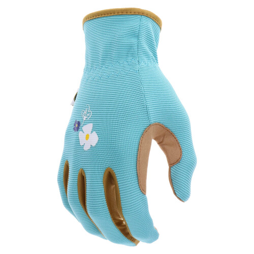Miracle-Gro Miracle-Gro MG86202 Handschuhe mit Kunstleder-Handfl   che     [Blau/Hellbraun, Gr      e S/M] Touchscreen-kompatibel 2