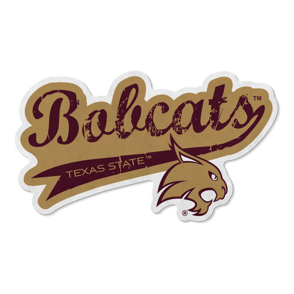 Fanion DéCoupé En Forme Vieillie Des Bobcats De L'ÉTat Du Texas De La Ncaa De Rico Industries - DéCoration Pour La Maison Et Le Salon - Feutre Do-image