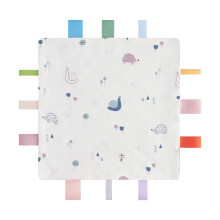 Amazingm Baby Tags Security Blanket Sensory beroligende med tags prikkede backing taggies til 3-12 måneder drenge og piger (pindsvin og snegle)