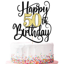 Ruscalin boldog 50. szletsnapi torta teteje 50 szletsnapi party tortadsz (fekete s arany villansok 50.)