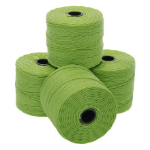 De Beadsmith S-Lon Bead Cord - .5 mm gedraaid nylon koord voor het rijgen van 4 spoelen Avocado kleur TEX210 77 yards per spoel