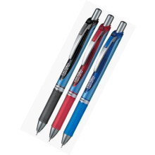Pentel Energel Deluxe RTX Retractable Liquid Gel Pen 0.5mm Fine Line Needle Tip Blue Body Type Black.Blue.Red Ink-Each 1 Pens/Total 3 Pens Value S