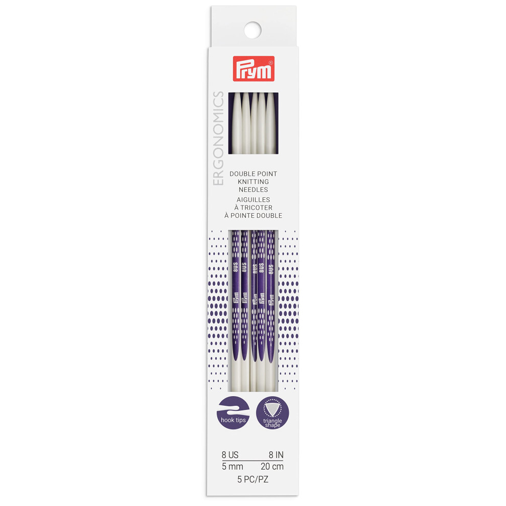 Pyrm Ergonomics 8-Inch Double-Point Knitting Needle  Size 8 (5-Pack)