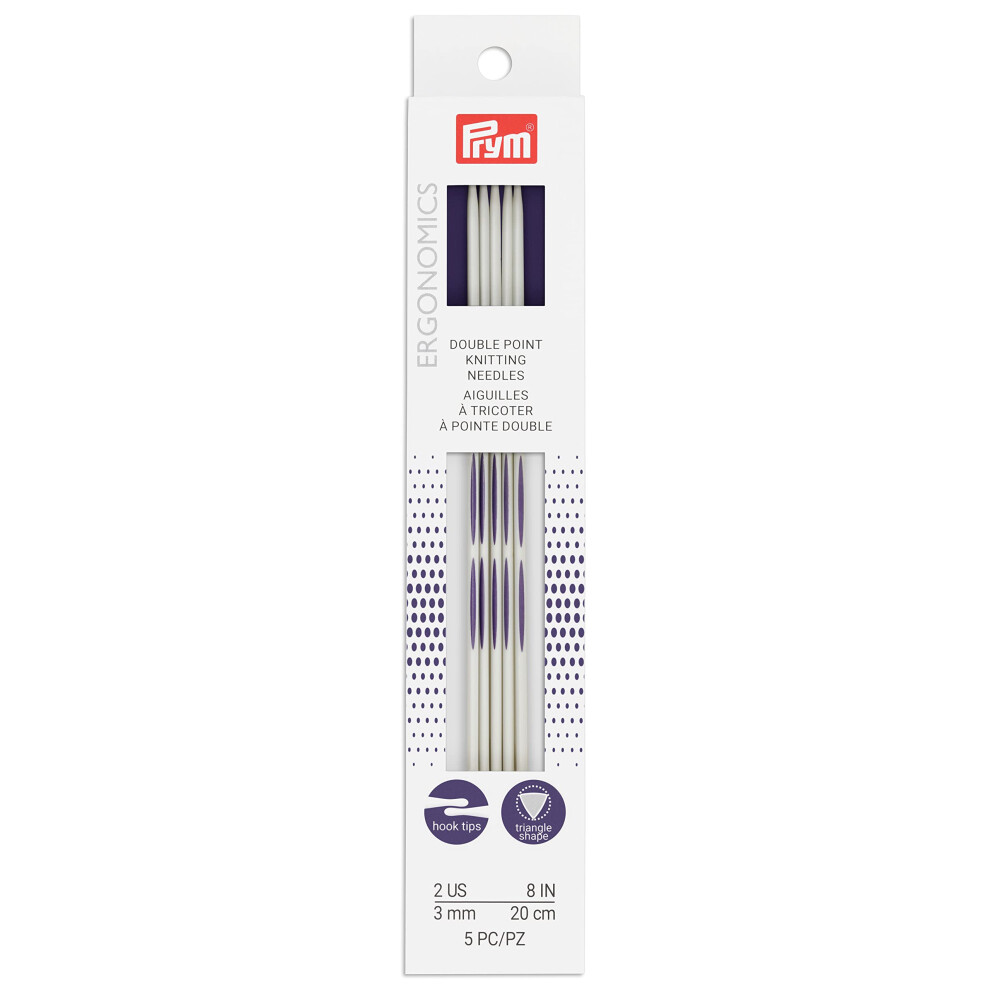 Pyrm Ergonomics 8-Inch Double-Point Knitting Needle  Size 2 (5-Pack)