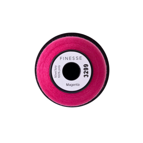 Finesse Thread Solid Colors | 100% Polyester  3ply  50wt | Thread Cones | 100% Polyester Thread for Quilting and Sewing (Magenta  1 100 Yards) 2