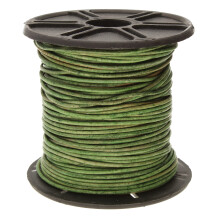 The Beadsmith Lederband  Antik-Dunkelgrn gefrbt  1 mm Spule  25 Yards/22,86 Meter  Indisches Lederband, ideal zum Flechten von Perlenkette