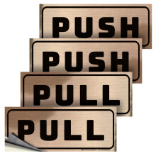 Samolepky iSYFIX Push Pull Stickers Sign - 2 balen 7x2,8 palce - Horizontln samolepic samolepic cern/kartcovan zlat vinylov samolepka na dv