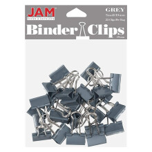 JAM PAPER Kleurrijke Binderclips - Klein - 3/4 Inch (19 mm) - Grijze Binderclips - 25/Verpakking