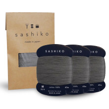 Daruma Sashiko tr?dkortruller s?t p? 3 (43,7 yards x3) - Syning og broderi inkluderer brugsanvisning og gavepakning (tynd gr?)