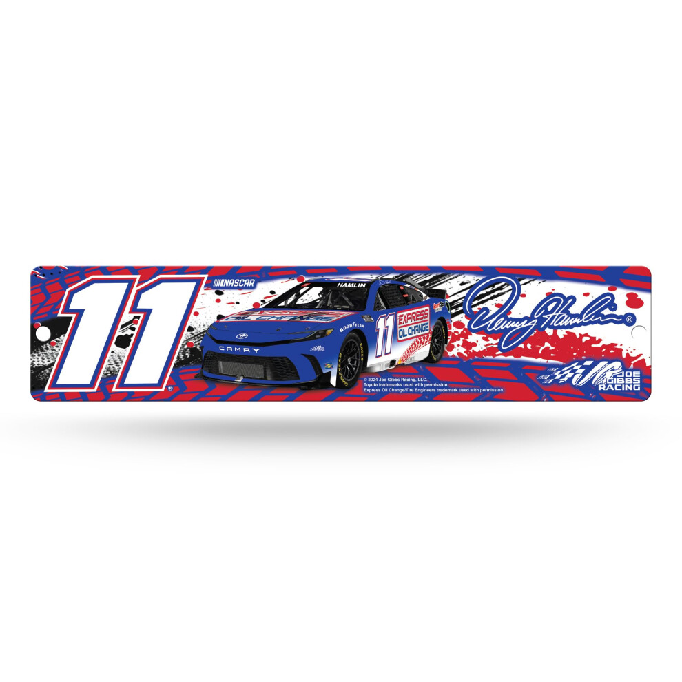 Rico Industries Nascar Racing Denny Hamlin Nr. 11 Stra Enschild, Kunststoff, 10,2 X 40,6 Cm-image