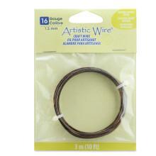Fio de Artesanato Resistente à Ferrugem 16 Gauge Cobre Antigo Colorido, Cor Latão Antigo, 3 m