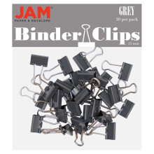 JAM PAPER Kleurige Binderclips - Extra Klein - 3/5 Inch (15 mm) - Grijze Binderclips - 30/Stuk
