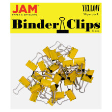 JAM PAPER Kleurrijke Binderclips - Extra Klein - 3/5 Inch (15 mm) - Gele Binderclips - 30/Verpakking