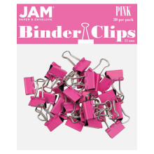 JAM PAPER Kleurige Binderclips - Extra Klein - 3/5 Inch (15 mm) - Roze Binderclips - 30/Verpakking