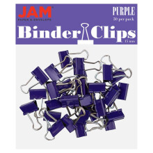 JAM PAPER Kleurrijke Binder Clips - Extra Klein - 3/5 Inch (15 mm) - Paarse Clips - 30/Verpakking