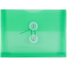 Buste in plastica di carta in jam con chiusura di cravatta a bottone e stringa - Dimensione dell'indice - 5 1/2 x 7 1/2 - verde - 3/pacchetto