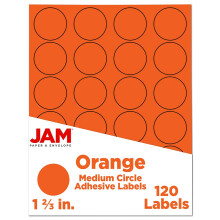 Sigillanti adesivi per etichetta del cerchio di carta in jam - 1 diametro da 2/3 pollici - arancione - 120 etichette rotonde/confezione