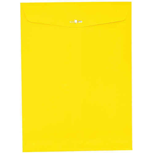JAM PAPER 9 x 12 Colored Envelopes with Clasp Closure - Yellow Recycled - 10/Pack 1