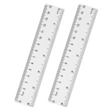 Unjoo pruhledn plastov 6palcov rovn pravtko odoln proti rozbit s ??palci a centimetry pro koln trdu doma nebo v kancelri (2ks)