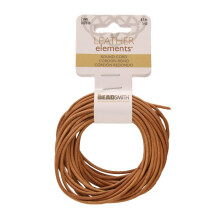 Perlsmed læderledning - naturlig - 2 mm spole - 5 yards/1,52 meter - indisk læder thong ideal til fletning perler halskæder fine snøring hårtilbe