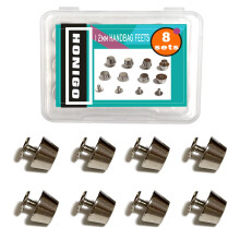 Honigo 8-pack zilveren klinknagels stud handtas portemonnee voeten 1/2 inch platte kop metaal massief messing studs schroef achtervoeten 12 mm gesp s