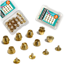 Honigo 8 Pack Klinknagels Stud Handtas Portemonnee Voeten 1/2 inch Goud Platte Kop Metaal Massief Messing Studs Schroef Achtervoeten 12mm Gesp Spikes