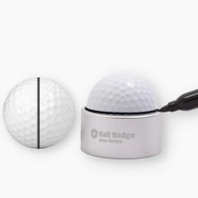 HODL 21 Ball Badge Aim Stripe - 360 graders golfbollslinjemarkeringssats med golfbagfste fr perfekt inriktning och precisionsputtning (silver)