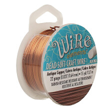 The Beadsmith Wire Elements Remesln drt - Odoln proti zapinen Mekk tempera Kulat Staroitn meden barva - 0,64 mm Cvka 22 Gauge 15 Yard - Ba