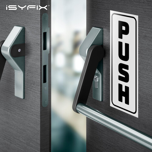 iSYFIX Adesivos de Push Pull - 2 Pacotes 2.8x7 polegadas - Decalque Vertical Auto-Adesivo, Branco/Preto 2