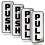 iSYFIX Adesivos de Push Pull - 2 Pacotes 2.8x7 polegadas - Decalque Vertical Auto-Adesivo, Branco/Preto 1