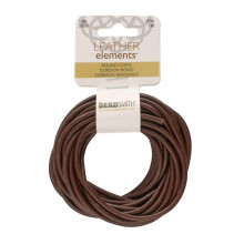 Beadsmith-ldersnoren - brun - 3 mm spole - 5 yards/1,52 meter - indisk lderstreng ideel til fletning af perlehalskder Fint snring til hrtilb