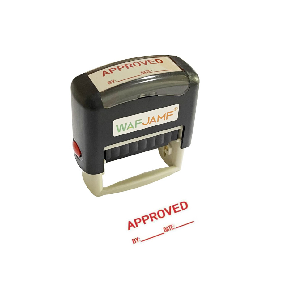 WAFJAMF Approved Date Message Stamp Self-Inking Rubber Stamp Office Stamp Red Ink-Medium-image-OPC-PGSMVGX-NEW