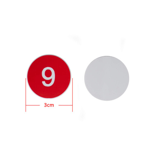 StayMax Plastic Number Tags Engraved Numbered Tags Without Hole (1-50  Red) 1