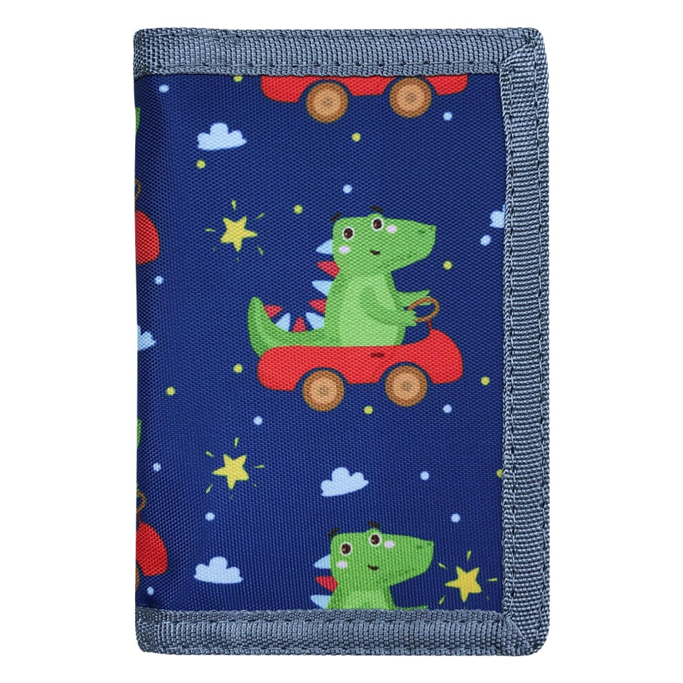 AI-DEE RFID Trifold Canvas Outdoor Sports Wallet for Kids - Front Pocket Wallet with Magic Sticker (Black2)