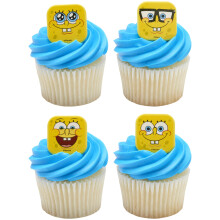 DecoPac SpongyaBob Kockanadrg hangulat arcok gyuruk SpongyaBob Cupcake dekorcik SpongyaBob Kockanadrg srga sznnel - 24 csomag