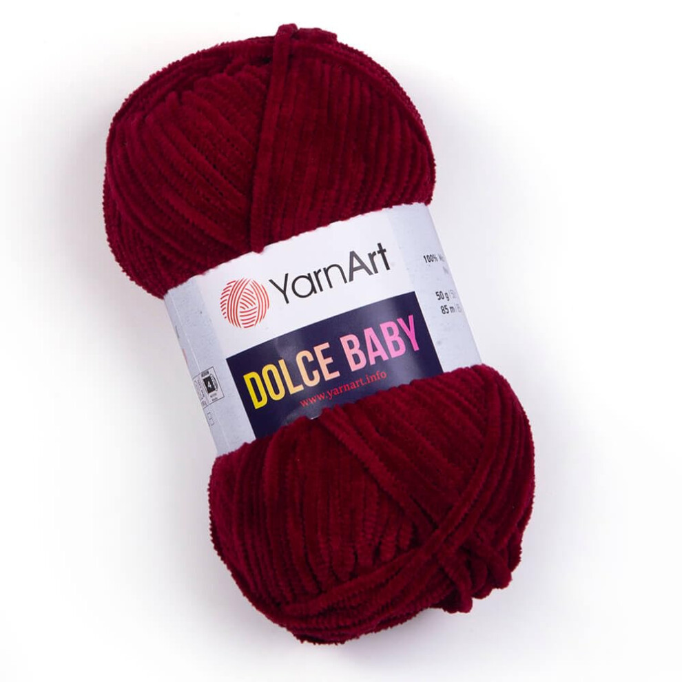 Yarnart Dolce Babygarn, Weicher Chenille-Samt, Mittleres Garn, F?R Decken, Amigurumi, H?Keln, 50 Gramm (1,76 Oz), 93 Yards (752)-image