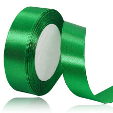 Green Satin Ribbon 1 Inch x 25 Yards Solid Color Fabric Ribbon for Gift Wrapping DIY Crafts Hair Bows Making Wreath Wedding Party Decoration and