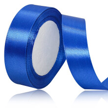 Fita de Cetim Azul 1 Polegada x 25 Jardas, Fita de Cor Sólida para Embalagens, Artesanato, Laços de Cabelo, Decoração